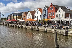 Gastronomy at the inland harbour and old town in Husum