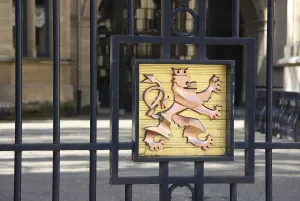 Gate with coat of arms to the Grand Ducal Palace in Luxembourg