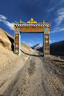 Gates of Ki (Kee) (Key) Buddhist monastery gompa in Himalayas