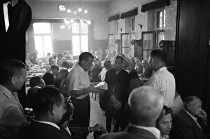 A gathering of protesting tenants in the Borbeck district of Essen