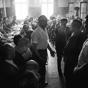 A gathering of protesting tenants in the Borbeck district of Essen