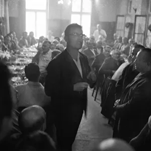 A gathering of protesting tenants in the Borbeck district of Essen