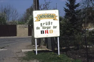 GDR in April 1990, 5 months after the fall of the wall just behind the former border