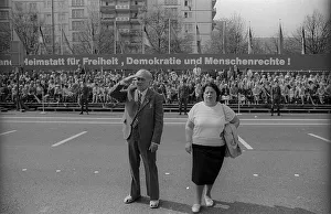 GDR, Berlin, 01.05.1988, 1st May demonstration in Karl-Marx-Allee