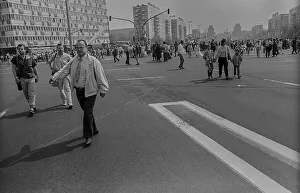 GDR, Berlin, 01.05.1988, 1st May demonstration in Karl-Marx-Allee