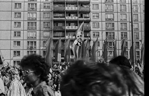 GDR, Berlin, 01.05.1988, 1st May demonstration in Karl-Marx-Allee