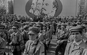 GDR, Berlin, 01.05.1988, May Day demonstration in Karl-Marx-Allee