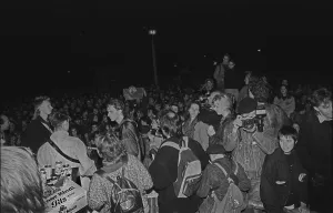 GDR, Berlin, 02. 10. 1990, alternative celebration on the eve of reunification on 02