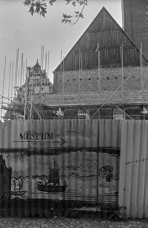 GDR, Berlin, 05.06.1990, Construction work at the Maerkisches Museum