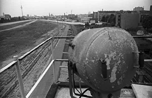 GDR, Berlin, 07. 06. 1990, border guards at the Liesen Bridge
