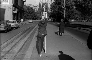 GDR, Berlin, 07. 10. 1987, Hackescher Markt tram stop (also S-Bahn station)