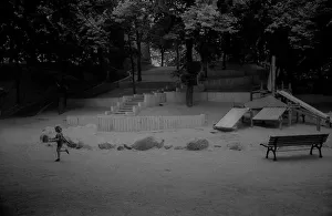 GDR, Berlin, 08. 07. 1987, playground at the water tower