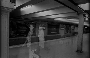 GDR, Berlin, 09.03.1989, Alexanderplatz underground station Persons