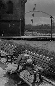 GDR, Berlin, 12.03.1990, homeless person
