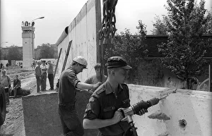 GDR, Berlin, 13 June 1990, demolition of the Wall on the historic Bernauer Strasse