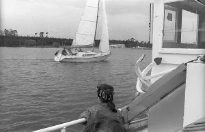 GDR, Berlin, 14. 04. 1990, excursion boat on the Mueggelsee