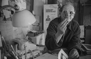 GDR, Berlin, 15. 4. 1989, artist Robert Rehfeldt in his studio