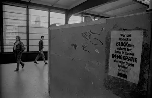 GDR, Berlin, 15.03.1990, poster against recorders at the ZOO railway station