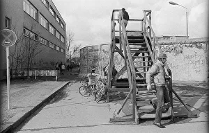GDR, Berlin, 16. 031990, Wall at Potsdamer Platz