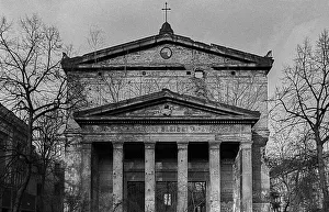 GDR, Berlin, 21. 01. 1989, gable of the Elisabethkirche in the Invalidenstrasse