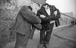 GDR, Berlin, 22. 02. 1990. Wall at Potsdamer Platz