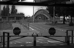 GDR, Berlin, 23. 08. 1990, check-in building of the former border crossing Bornholmer Strasse