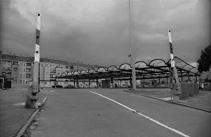 GDR, Berlin, 23. 08. 1990, check-in building of the former Bornholmer Strasse border crossing point