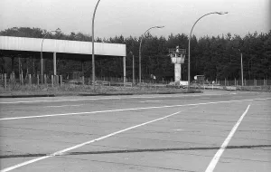 GDR, Berlin, 24. 08. 1990, check-in building of the former border crossing point Dreilinden