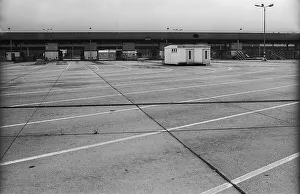 GDR, Berlin, 24 August 1990, check-in building of the former Dreilinden border crossing point