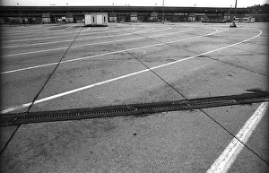 GDR, Berlin, 24 August 1990, check-in building of the former Dreilinden border crossing point