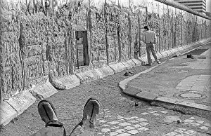 GDR, Berlin, 26. 02. 1990. Wall at Potsdamer Platz