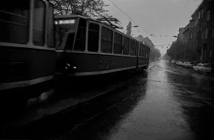 GDR, Berlin, 29. 04. 1989, Oranienburger Strasse in the rain