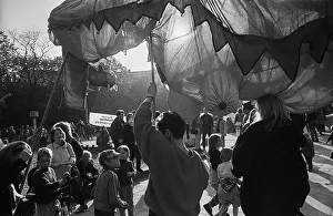 GDR, Berlin, 30.04.1990, 1st Walpurgis Night on Kollwitzplatz