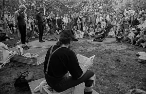 GDR, Berlin, 30.04.1990, 1st Walpurgis Night on Kollwitzplatz