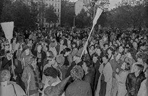 GDR, Berlin, 30.04.1990, 1st Walpurgis Night on Kollwitzplatz