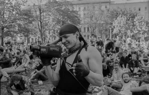 GDR, Berlin, 30.04.1990, May Day celebration on Kollwitzplatz