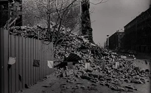 GDR, Berlin, 6. 4. 1988, pile of rubble from a demolished house in Woerther Strasse