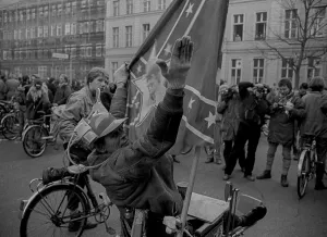 GDR, Berlin, 7.1.1990, 1st bicycle demonstration in East Berlin