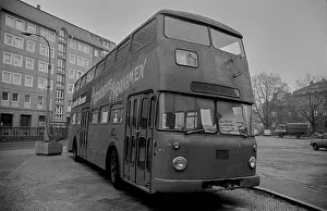 GDR, Berlin, 9.1.1990, museum bus at the Volksbuehne: The Mobile Museum: Contagious Measures