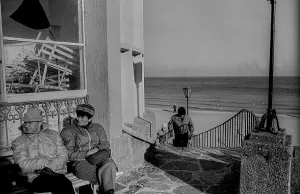 GDR, Binz, 04. 11. 1988, sun end, pavilion, beach