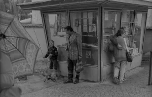 GDR, Feldberg, 15.09.1989, street scene in Feldberg