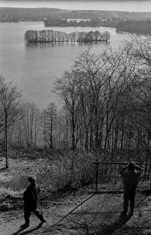 GDR, Feldberg, 17.02.1990, Feldberger Seenlandschaft (near Feldberg)