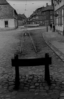 GDR, Halberstadt, 27.05.1988, bumper tram stop