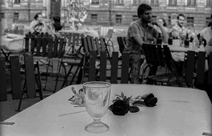 GDR, Leipzig, 06. 06. 1989, street cafe