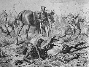 Gebhard Leberecht von Bluecher's fall at the battle of Ligny