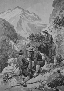 Gem hunter in the Valais in Switzerland