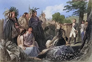 General Burgoyne speaks to the Indians
