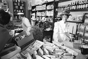 A general store museum in the 1970s. Photograph taken inside a general store, capturing its appearance from 100 years ago, are displayed for the public who shop there