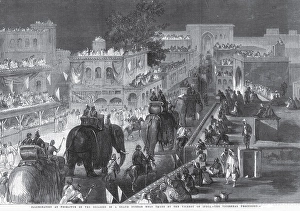 General View Illumination at Pes hawur Pes hawar occas ion of Grand Durbar held there by Viceroy Vice regal Process ion, Pakis tan, As ia
