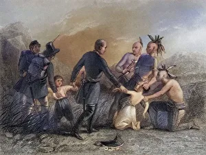 General Wool saves a Mexican family from the Indians